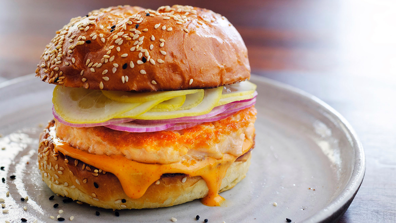 Salmon Burger Pickled Lemon
