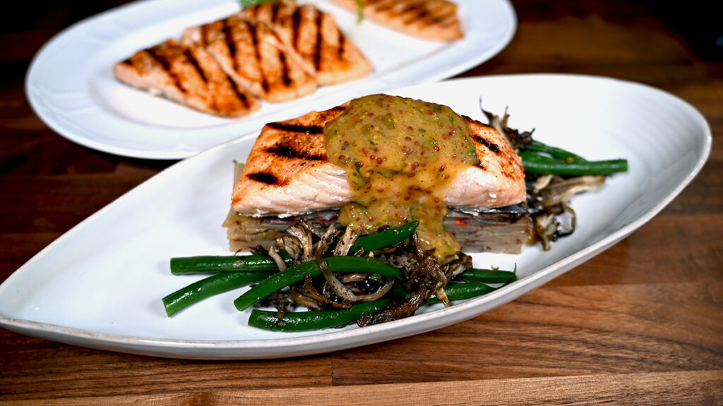 grilled Chilean Salmon with Honey Mustard