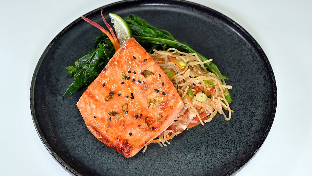 Salmon with Pancit Noodles