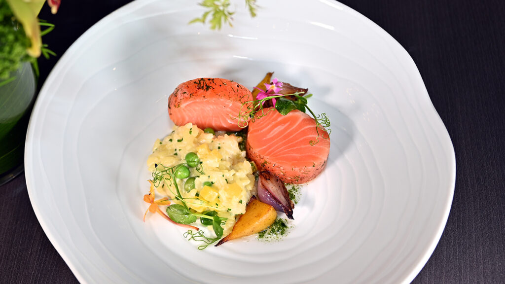Chilean Salmon with Golden Beet Risotto